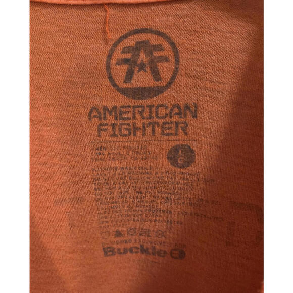 American Fighter Premium T-shirt Size Lrg Peach/Orange MMA USA Buckle Exclusive - Picture 3 of 4